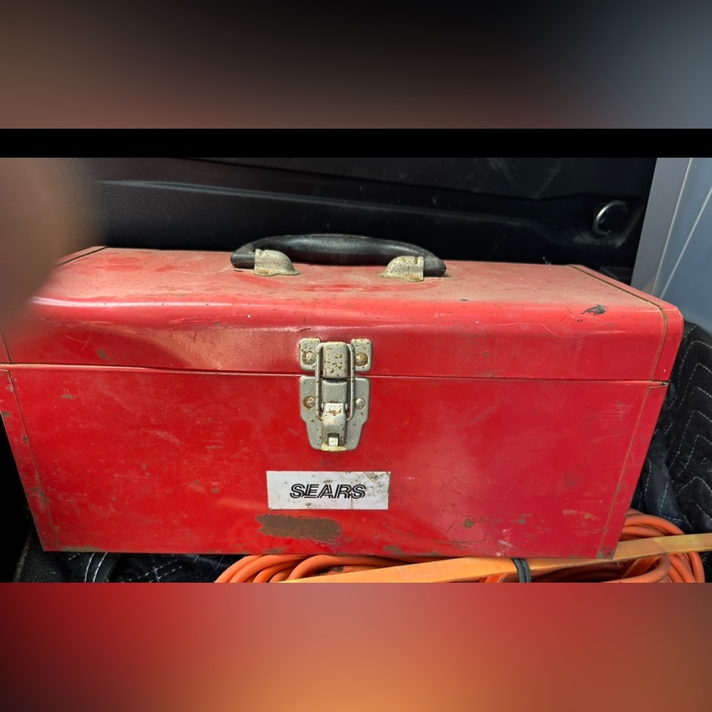 Vintage Sears Craftsman USA Red Metal Tool Box Handbox RARE HTF